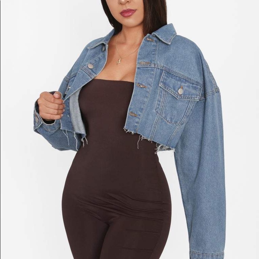 Sasha Oversized Cropped Denim Jacket